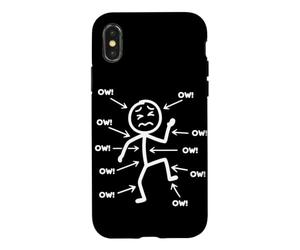 Personnage de Douleur corporelle Personnage de bâton d'humour Sarcastique Coque pour iPhone X/XS