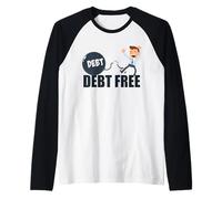 Personnage de Finance de la liberté financière sans Dette Manche Raglan