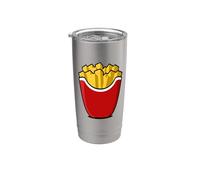 Personnage de frites mignonnes. Délicieuses frites de restauration rapide. Gobelet isotherme en acier inoxydable double paroi