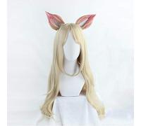 Personnage de jeu K/DA Ahri longue perruque avec oreille Cosplay Costume KDA résistant à la chaleur cheveux synthétiques femmes fête Cosplay perruques MZ1334 perruque et oreille