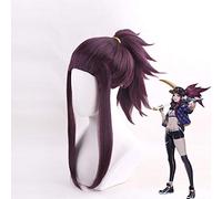 Personnage De Jeu K/Da Akali Perruque Queue De Cheval Cosplay Costume Kda Résistant À La Chaleur Cheveux Synthétiques Femmes Fête Cosplay Perruques