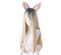 Personnage de jeu KDA K/DA Ahri MV Type Cosplay perruques 70cm avec oreilles KDA cheveux synthétiques résistants à la chaleur Perucas Cosplay perruque de renard avec oreilles