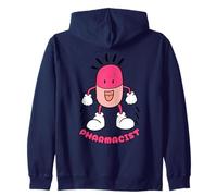 Personnage de Pilule de pharmacien avec Visage Heureux Sweat à Capuche