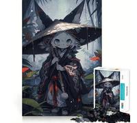 Personnage de renard anime dans une forêt pluvieuse Puzzle de 1000 pièces pour adolescents Jeu stimulant le cerveau Emboîtement précis sans espaces Activité relaxante en groupe à l'intérieur (38x52cm)