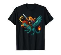 Personnage elfique rétro 16 Bits sur Phoenix Serpent Fantasy Art T-Shirt