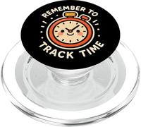 Personnage Humoristique avec Horloge « Remember to Track Time » PopSockets PopGrip pour MagSafe