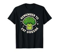 Personnage Mignon de Brocoli « Remember to Eat Greens » T-Shirt