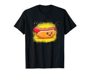 Personnage Mignon et Amusant Hot Dog Kawaii Happy Snack T-Shirt