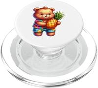 Personnage Mignon Ours Ananas île Tropicale PopSockets PopGrip pour MagSafe