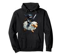 Personnage Ninja Riding Sheep Block Style Pixel Art Boy Gamer Sweat à Capuche