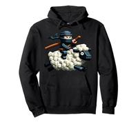 Personnage Ninja Riding Sheep Block Style Pixel Art Boy Gamer Sweat à Capuche