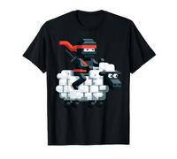 Personnage Ninja Riding Sheep Block Style Pixel Art Boy Gamer T-Shirt