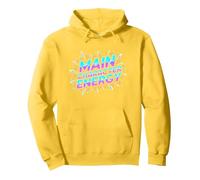 Personnage Principal Energy Neon Burst Typographie Sweat à Capuche, Unisexe pour Adultes, Citron, L