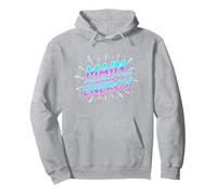 Personnage Principal Energy Neon Burst Typographie Sweat à Capuche, Unisexe pour Adultes, Gris Chiné, XXL