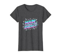 Personnage Principal Energy Neon Burst Typographie T-Shirt, Femme, Chiné Foncé, XS