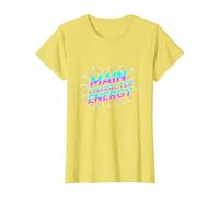 Personnage Principal Energy Neon Burst Typographie T-Shirt, Femme, Citron, XXL
