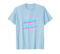 Personnage Principal Energy Neon Burst Typographie T-Shirt, Homme, Bleu Céleste, 3XL