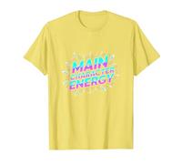 Personnage Principal Energy Neon Burst Typographie T-Shirt, Homme, Citron, S