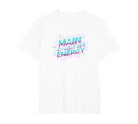 Personnage Principal Energy Neon Burst Typographie T-Shirt, Homme Grandes Tailles, Blanc, 6X Tall