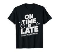 Personnage Qui Regarde l'horloge À L'heure C'est en Retard T-Shirt