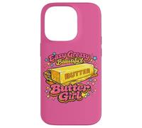 Personnage Vintage Sassy Golden Melting Butter Girl Coque pour iPhone 14 Pro