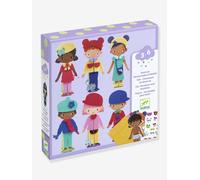 Djeco Coffret créatif S'habiller de douceur Personnages fille/garçon en feutrine violet 3+