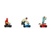 Personnages avec leur "Bobby Car" (x3) - NOCH 15808 - HO 1/87
