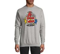 Personnages colorés avec message anti-drogue en coton sweat pull pull gris