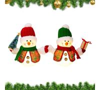 Personnages d'hiver Scintillants - Ensemble de Bonhomme de Neige en Peluche à Exposer | Design avec Finition en Peluche, décorations Lumineuses festives pour Bureau, cheminée, canapé et Zone