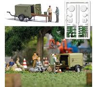 Personnages en pause déjeuner avec remorque - BUSCH 7936 - HO 1/87