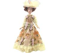 Personnages Maison De Poupées Miniature Porcelaine Dame Victorienne En Or