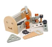 Personnalisable Boîte à Outils en Bois - Accessoires & Jeu d’Imitation - motricité Fine - pour Enfants dès 3 Ans - personnalisée avec prénom - Tryco
