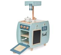 Personnalisable Cuisine en Bois Bistro Verte-avec plaques de Cuisson et Accessoires, favorise Le Jeu de rôle et la créativité-pour Enfants à partir de 3 Ans-personnalisée avec Le prénom-Label Label