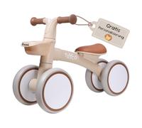 Personnalisable Draisienne en Bois Luna Beige - légère & Anti-basculement, siège réglable - Roues silencieuses antidérapantes - dès 1 an - personnalisée avec prénom - Tryco