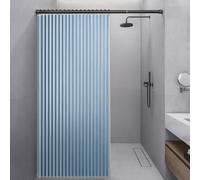 Personnalisable Pliable Aimant Rideau de Douche avec Crochets Lavable en Machine Convient aux hôtels,Schlafzimmer-Sky Blue- W300xH180cm