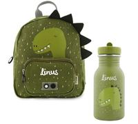 Personnalisable Sac à dos enfant Dino - bretelles réglables & zips adaptés aux enfants - pour crèche & maternelle - personnalisé avec prénom - Trixie