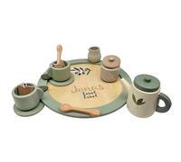 Personnalisable Service à thé en Bois Vert Olive - Accessoires pour Cuisine Enfant & favorise Le Jeu de rôle - pour Enfants à partir de 18 Mois - personnalisé avec Le prénom - Label Label