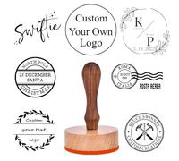 Personnalisable Tampon Encreur en Dois,Tampon Personalisé en Caoutchouc Pour Signature étiquettes d'adresse Logo d'entreprise-Plusieurs Tailles (Le bois)