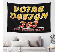 Personnalisable Tenture Murale personnalisé tapisserie Choisissez votre Photo et Texte poster pour mariage famille cadeau commémoratif Tapisseries murales de décoration d'intérieur 94 cm x 74 cm