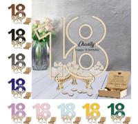 Personnalisé 18th birthday guestbook alternative, numéro de nom personnalisé 18th birthday happy guestbook boîte de livraison cadre, 18th birthday gift, 18th birthday party Decoration Supplies