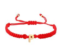 Personnalisé 26 Initial Bracelet En Acier Inoxydable Plaqué Or Lettre Bracelet Tissé Rouge Bracelet À Breloques Délicat Bracelet Tissé Pour Hommes Femmes Filles Bracelets En Tissu Pour Femmes