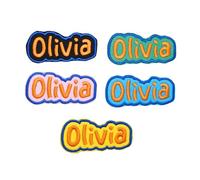 Personnalisé 2pcs personnalisé brodé patch forme unique Tag badge pour vestes, chapeaux, ceintures, patchs frais pour vêtements avec support en fer et fermeture de support auto-agrippante