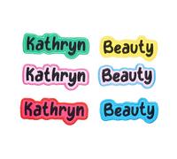 Personnalisé 2pcs personnalisé brodé patch forme unique Tag badge pour vestes, chapeaux, ceintures, patchs frais pour vêtements avec support en fer et fermeture de support auto-agrippante