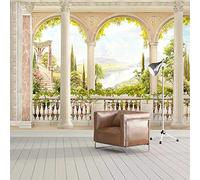 Personnalisé 3D Fonds D'Écran Colonne Romaine Européenne Jardin Paysage 3D Papier Peint Mural Salon Tv Fond Mur Décor À La Maison 3D Tissu Mural,350 * 256Cm