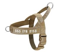 Personnalisé Anti-perdost Reflective Reflective Nylon Dog Training Gift pour Les Chiens Moyens Et Grands Chiens Allemand Labrador,Kaki,L