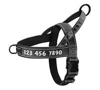 Personnalisé Anti-perdost Reflective Reflective Nylon Dog Training Gift pour Les Chiens Moyens Et Grands Chiens Allemand Labrador,Noir,L