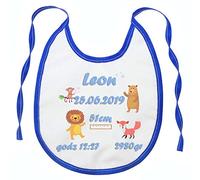 Personnalisé avec nom ou texte Bavoir pour bébé Fille ou garçon Serviette pour Enfants Étanche Parfait pour un cadeau renard [096]