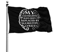 Personnalisé Bannière Extérieure Double Couture Drapeau De Jardin Mes Pensées Ont Été Remplacées Par Des Paroles 90X150Cm Drapeaux Pour Restaurant Intérieur Fête