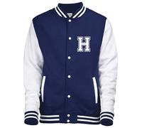 PERSONNALISE Baseball Veste avec Votre Initial et prenom Taille 3-4ans en Marine ET Blanc