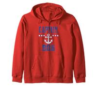Personnalisé Bateau Vintage Bleu Captain Bob Anchor Stars Sweat à Capuche